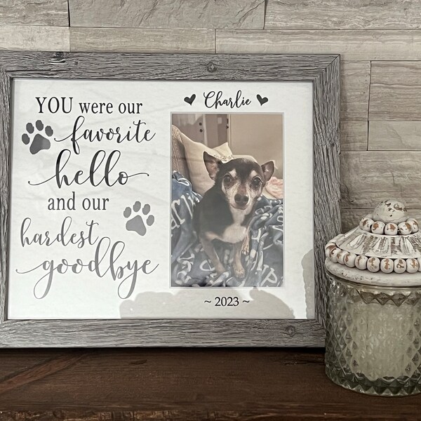 Dog Memorial Picture Frame for Loss of Pet, Remembrance Frame for Your ...