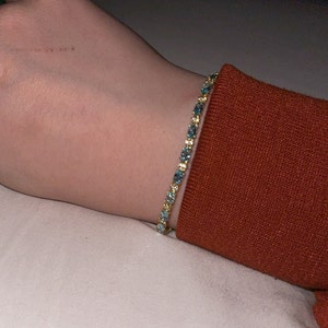 Aquamarine and CZ Bracelet, Tennis Bracelet, March