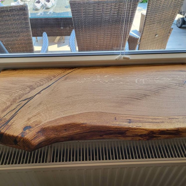 Banc De Fenêtre En Noyer Massif - Planche 70x18x4 Cm - Bois Naturel - Neuf