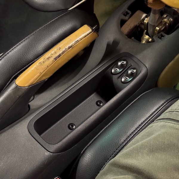 Console Centrale Porsche 911 G-Body Avec Microphone - Cuir Et Plastique Noir, Occasion