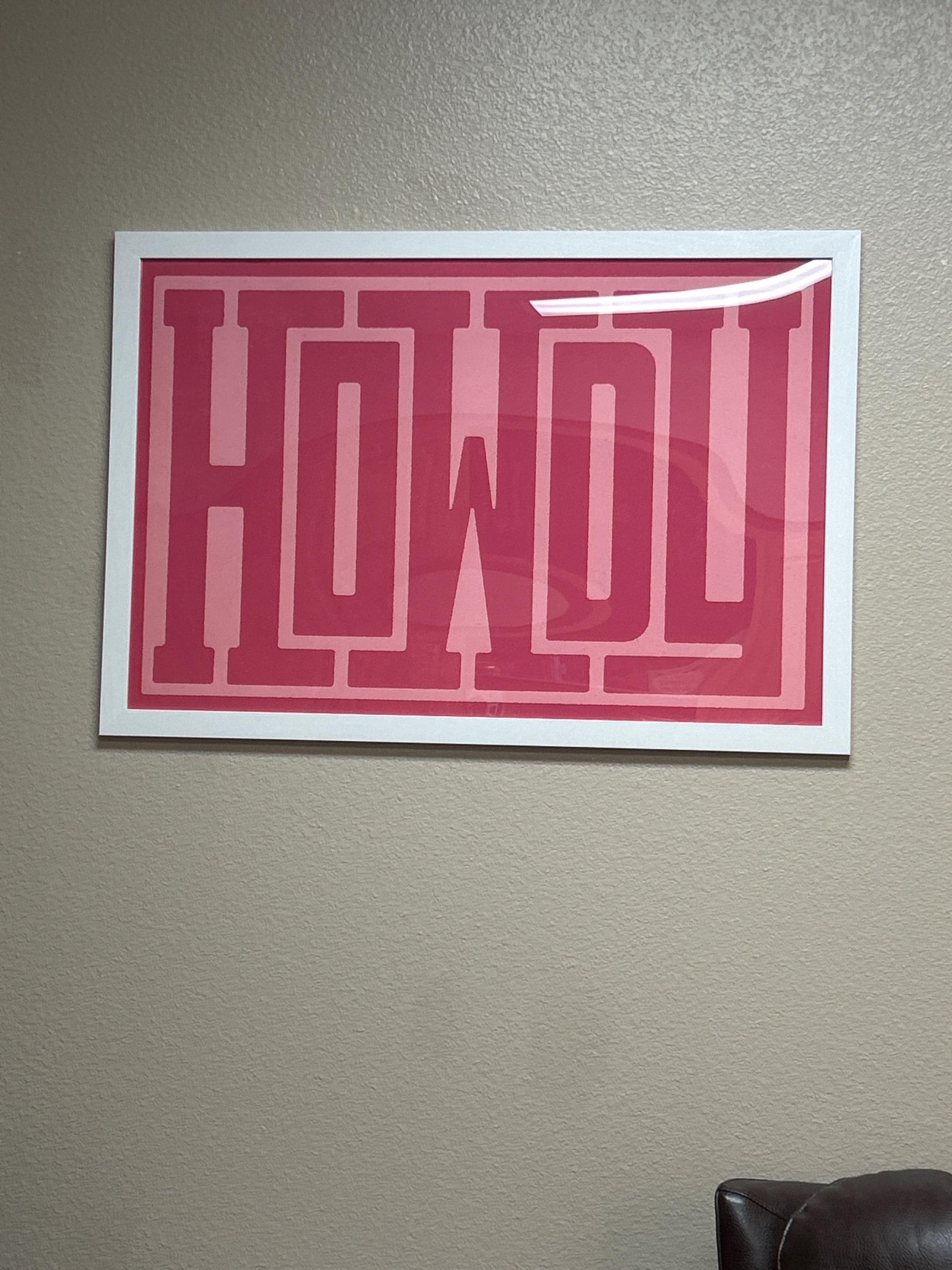 Howdy Typography Art Print Pink, Western Decor, Southwestern Wall Art, Eclectic Living Room, Boho Poster, Maximalist Wall Decor, Bright Pink