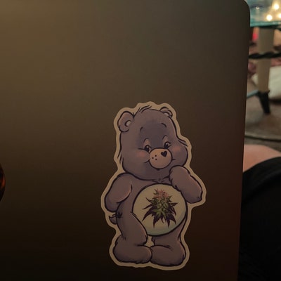 Kush Bear Vinyl Weed Sticker Marijuana, Cannabis Art Decal, Stoner Gift ...