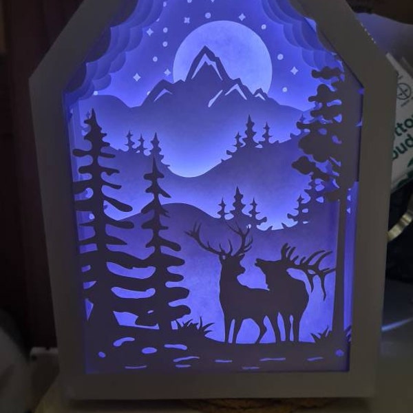 Pack 4 Christmas Lanterns Shadow Box SVG, Silhouette Studio Templates, Paper Lanterns for X-mas ...