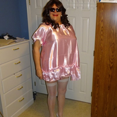 Adult Baby Sissy Crossdresser Pink Satin Thick WADDLE Diaper Panties ...