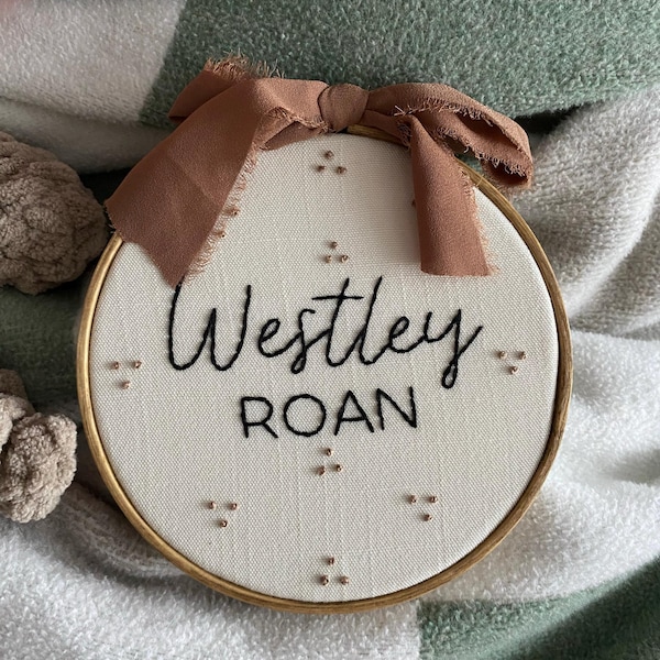 Custom Name, Birth Announcement Hoop main image 1