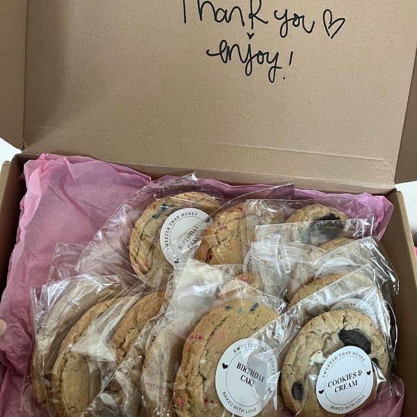 Gourmet Cookies Gift Box: Artisanal Baked Assortment. Half Dozen or ...