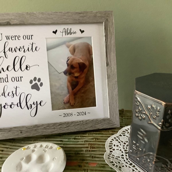 Dog Memorial Picture Frame for Loss of Pet, Remembrance Frame for Your ...