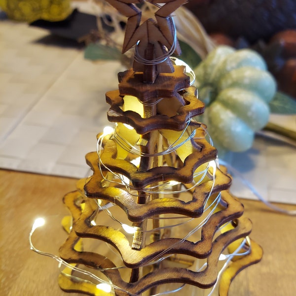 Christmas Tree Kit. Miniature Wooden Desktop Tree Made From a Single ...