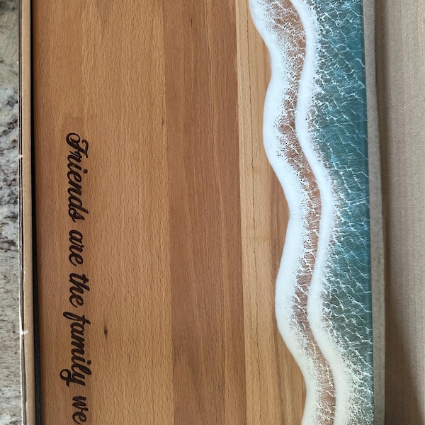 Personalized Ocean Resin Charcuterie Board, Custom Wood Cutting Board ...
