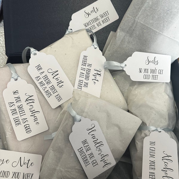 Bride &amp; Groom Wedding Gift Tags - Perfect for the Wedding Morning Gift ...