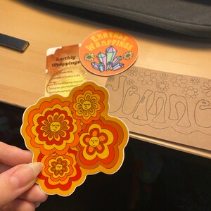 Glossy Groovy Flower Power Sticker | Etsy