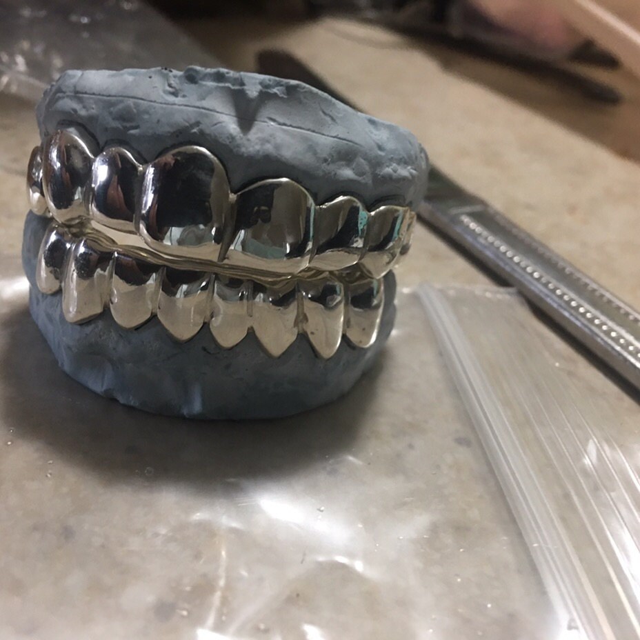 925 Sterling Silver Custom fit Grillz Plain Silver teeth REAL Grill Grillz.