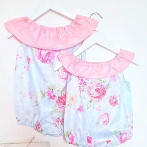 Baby Girl Allover Strawberries Pattern Ruffle Design Button Front Romper