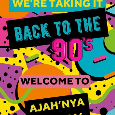 Editable 90s Party Welcome Sign, Back to the 90s, Throwback Party ...
