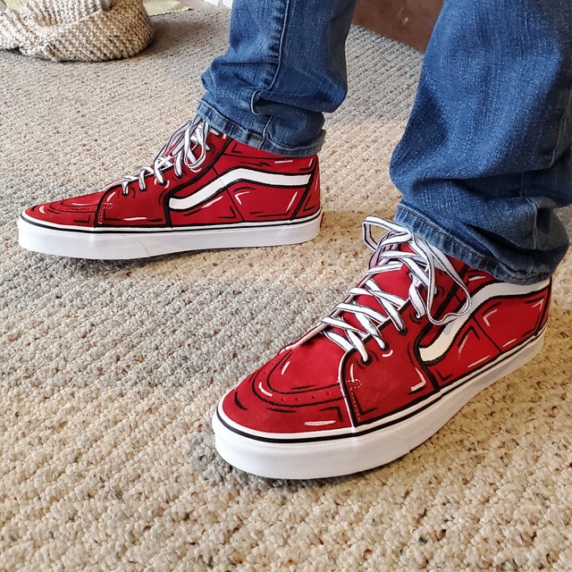 White vans cheap cartoon