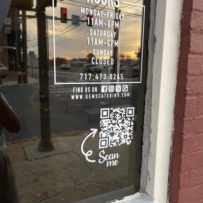 Custom QR Code Sticker for Window Wall Car Vinyl Decal - Etsy