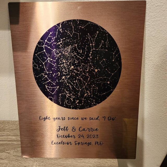 Custom Star Map - Bronze Anniversary Gift for Him - Personalized