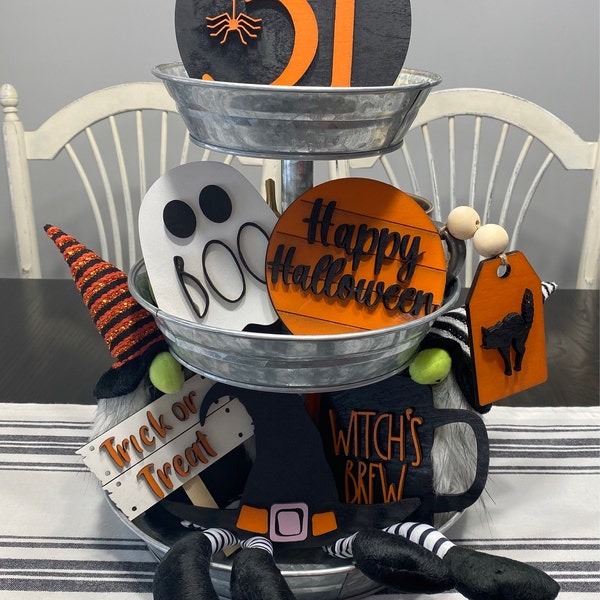 Halloween Tiered Tray Decor - Tiered Tray 3D Signs - Rae Dunn Tiered ...