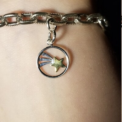 Charm in argento sterling Shooting Star .925 x 1 Wishing Stars charms