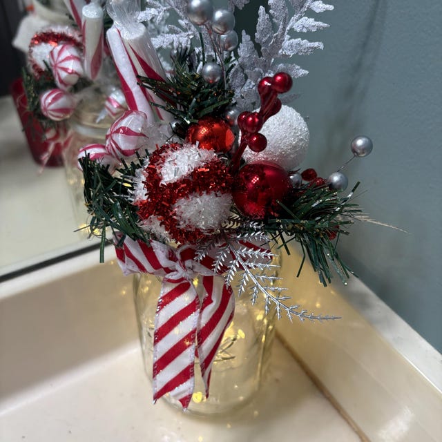 Set De 7 Mini Pots En Verre Décoratifs Noël Échelle 1:12 - Pour Porte Elf, Maison De Poupée, Marché De Noël (Non Comestible) - 8