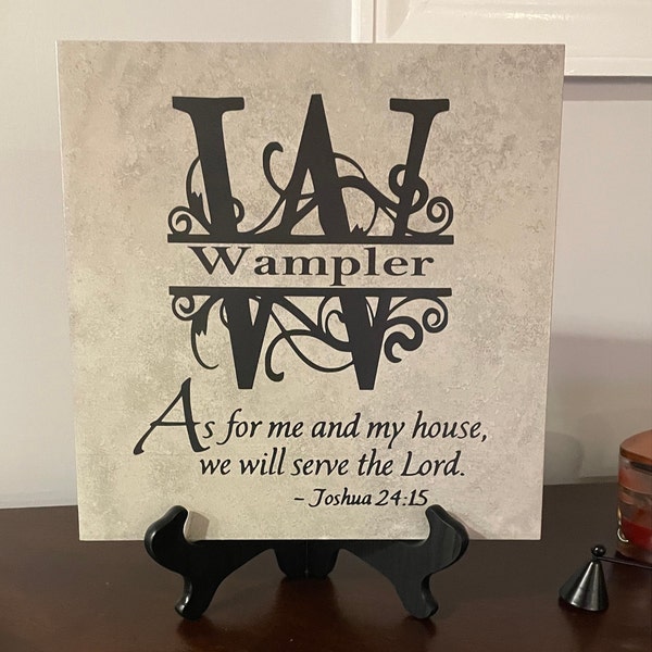Scripture Tile Personalized Scripture Tile, as for Me and My House Sign, Religious ...