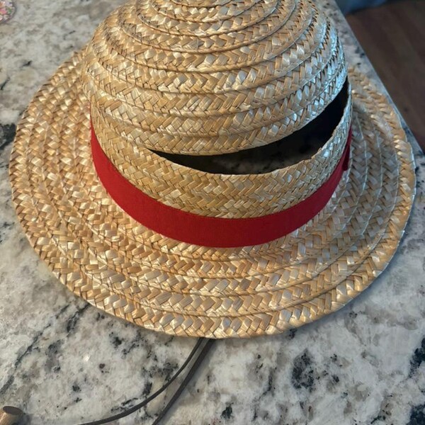 Straw Hat Drawstring Large Straw Hat for Adults - for Cosplay or Everyday Wear - With ...