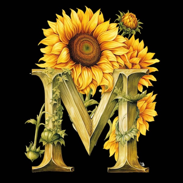 Sunflower Clipart Letter Sunflower Png Sunflower Font Alphabet Png ...