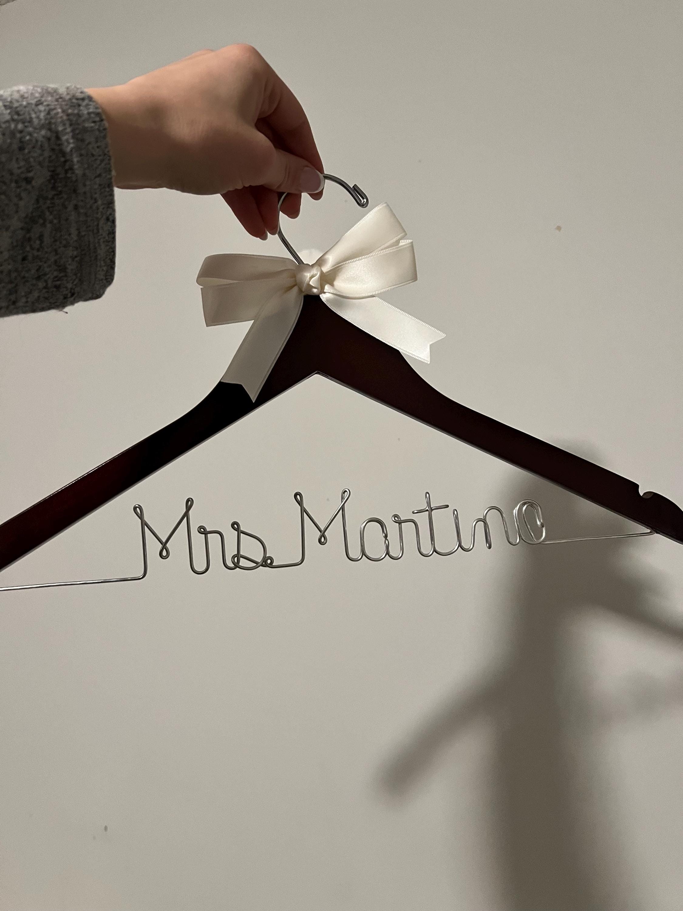 Wedding dress hanger, bridal gift, Rustic wedding, wedding hanger, chic barn wedding hanger, hanger for bride,  wooden hanger, bridal hanger