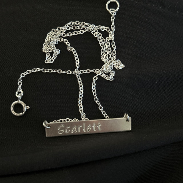 Sterling Silver Bar Necklace, Custom Engraved Necklace
