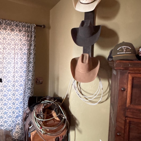 Cowboy Hat Rack, Wall Mounted Display for Cowboy Hats. - Etsy