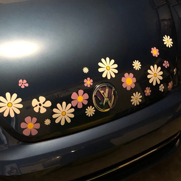 Daisy Decal Set of 18, Hippie Flower Decals Car Decals Flower Stickers ...