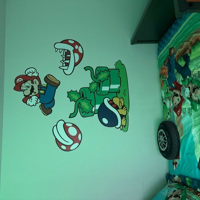 Super Mario Nintendo Games Flower Monster Turtle Wall Decal Wallpaper ...