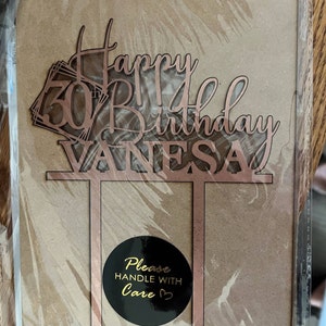 Happy 80th Birthday Cake Topper, Custom Cake Topper for Birthday With ...