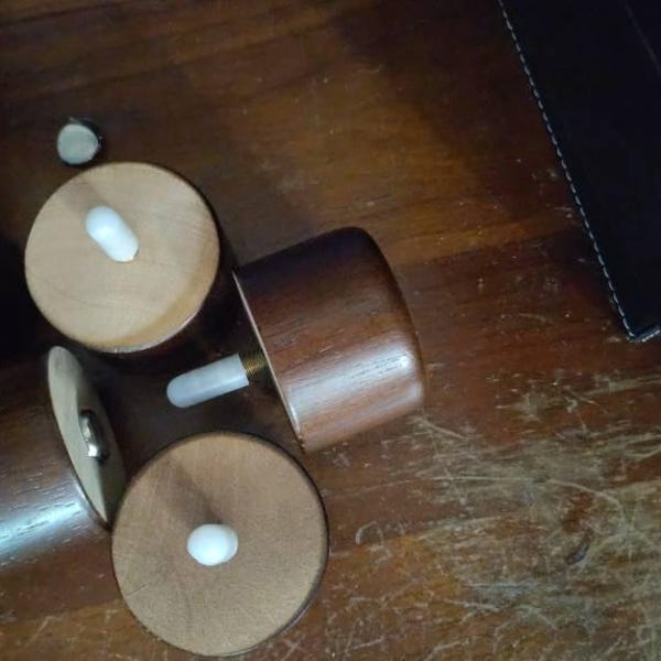 4 Pack Mahogany Bun Feet Furniture Legs – 3" Height, Wood, For Chair Sofa Cabinet
