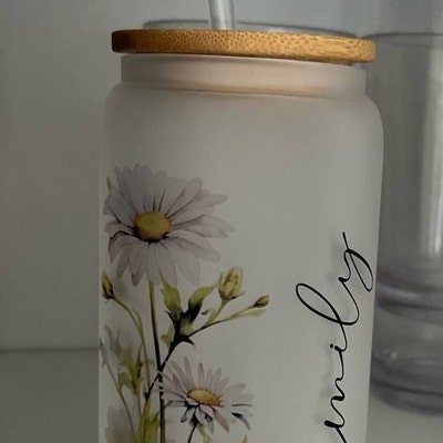 Birth Flower Personalized Glass Cup Birthday Box for Friend Birthday Gift Box Mom Pampering Gift ...