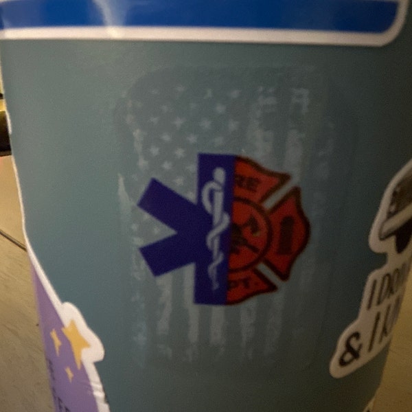 Emt Firefighter Sticker Firefighter Emt Decal American Flag Ems ...