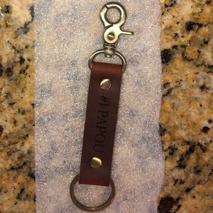 Personalized, Engraved Distressed Leather Keychain the St. Augustine by ...