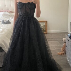 Dark Champagne Glitter Tulle Prom Dress Sweetheart Gown 3D - Etsy