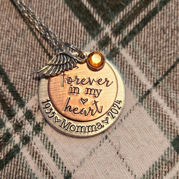 Personalized Hand Stamped Mother Memorial Keychain. Loss of Parent Gift ...