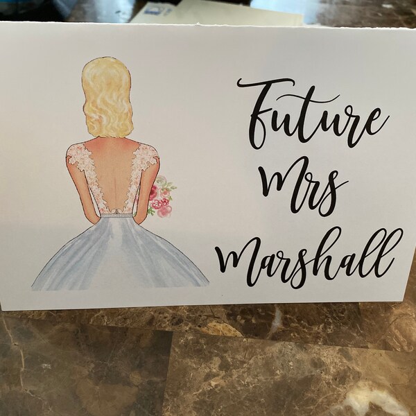 CUSTOMIZABLE Future Mrs Custom Greeting Card Bride to Be Card ...
