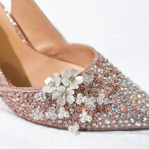 Bridal Shoe Clips pair Ivory Faux Pearl Wedding Shoe - Etsy