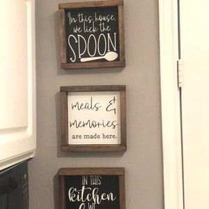 Kitchen Wall Decor Rustic Kitchen Signs Black and White | Etsy