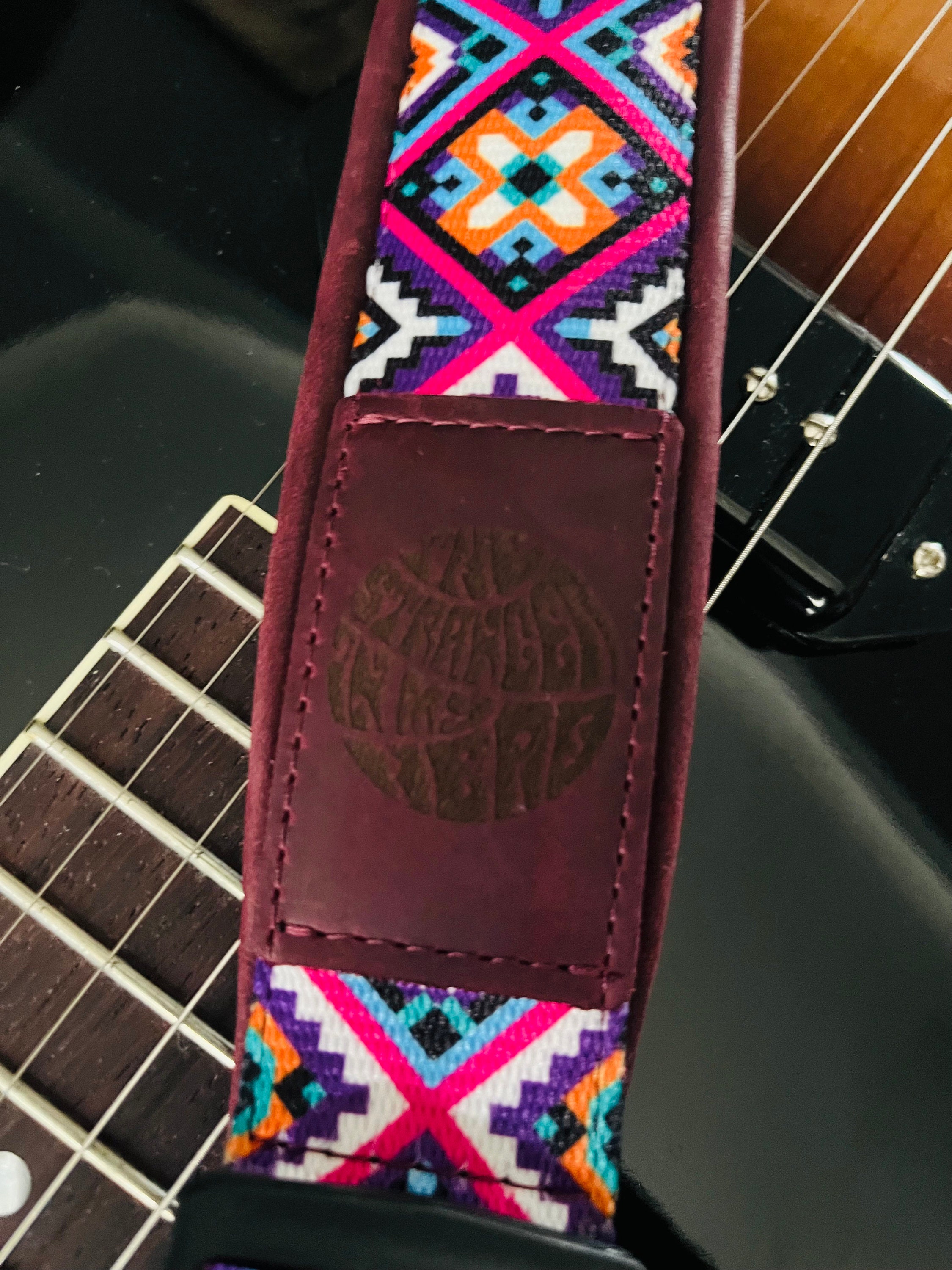 Engraved Leather Guitar Strap, Custom Guitar Strap Acoustic, Crossbody Guitar Strap, Gifts for Guitar Player, Personalized Straps for Guitar