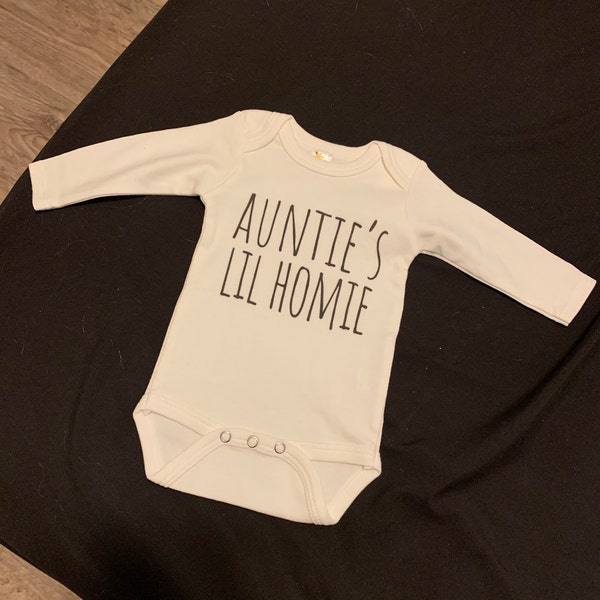 Aunties Lil Homie Baby Onesie - Aunties Homie Onesie For Baby - Funny...