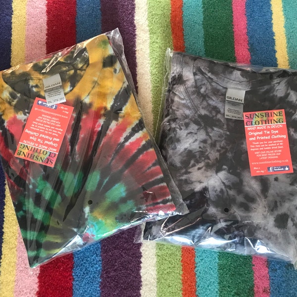 Acid Wash Tie Dye T Shirt Bleach Effect All Sizes. Hand Produced in the ...