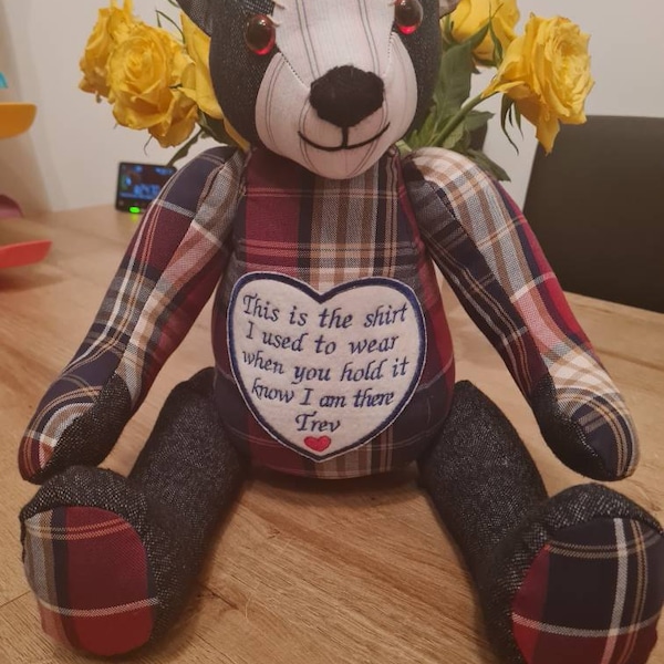 Personalised Memory Patch Cushion Bear - Etsy