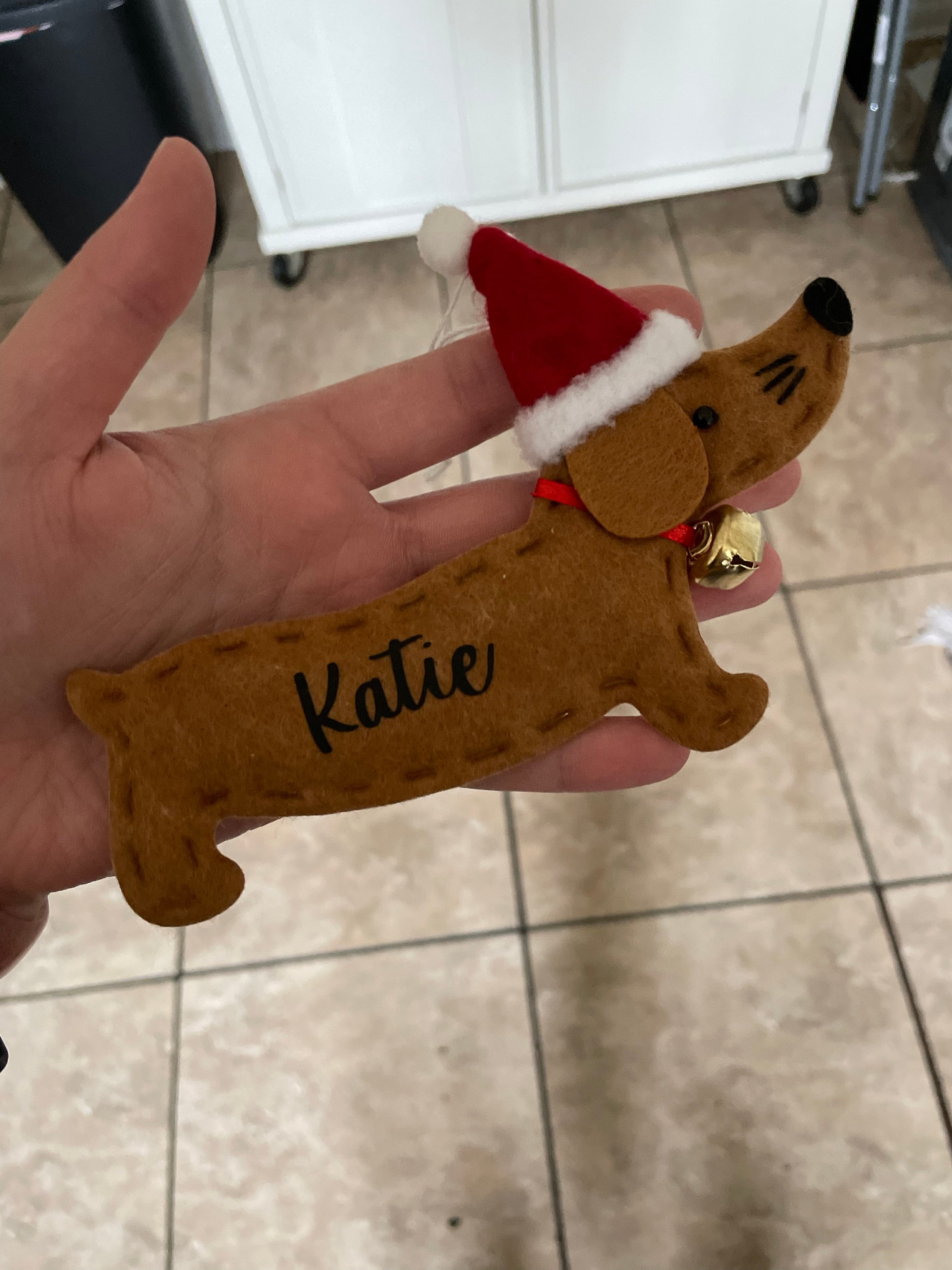 Personalized Dachshund dog Christmas ornament, sausage dog ornament, weiner dog ornament