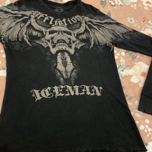 T-shirt Vintage Devil Man More Than Demon - Taille L, Noir, Années 90, Occasion Très Bon état