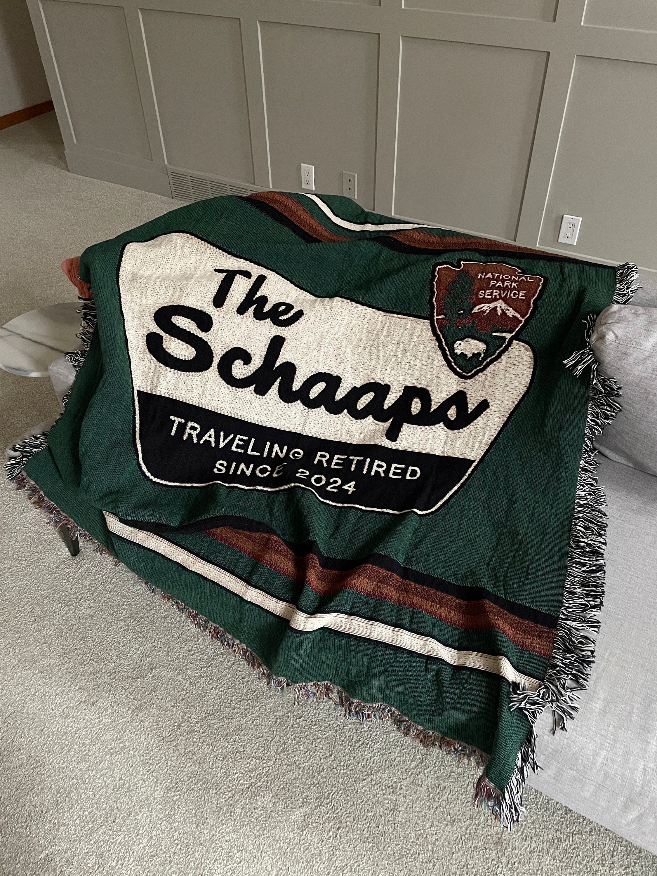 Personalized National Parks Anniversary Blanket, Cotton Woven Blanket