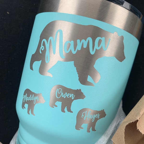 Mama Bear Tumbler Personalized, Mama Bear Travel Mug, Mama Bear Gift for Mother's Day, Mama Bear ...